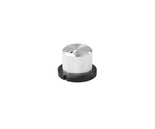 63-3167-01　Knob PHI. 21 Black Silver (Aluminum) With Indicator Line For Shaft Diameter PHI.6　K-34-S