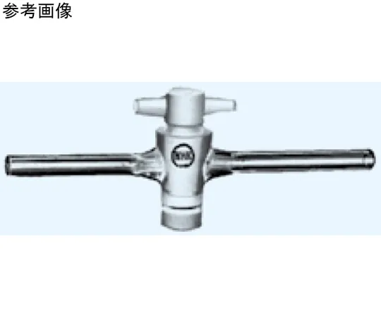 65-8677-35　Two-Way Cock (PTFE Cock) Branch Pipe Outer Diameter φ6mm　1012-0615