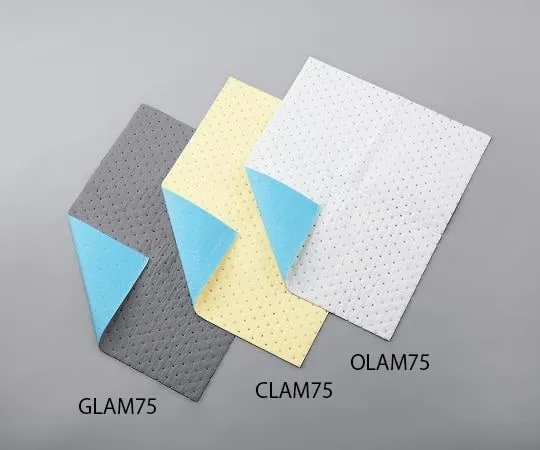 3-6607-03　Laminated Liquid Absorption Mat (Water, Oil, Solvent, Acid, Alkaline)　CLAM75