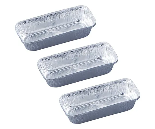 1-3183-11　Square Aluminum Tray 100 Pcs 102 x 45mm　S-1