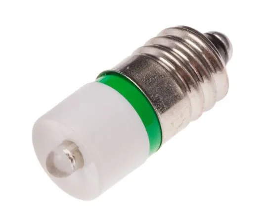 63-4585-31　LED Reflector Bulb, E10, Green, Single Chip, 10mm dia., 24V ac/dc　204-704