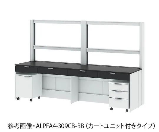 4-3385-01　Side Laboratory Table (with Frame Type/Frame Unit) with Cart Unit 1200 x 900 x 850/1900 mm　ALPFA4-129CB-BB