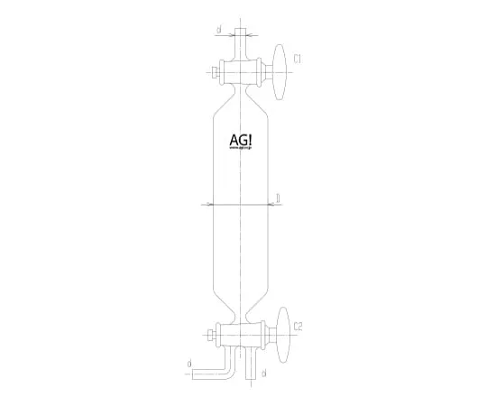 62-2117-32　Gas Sampling Tube Glass Cock　4204-100