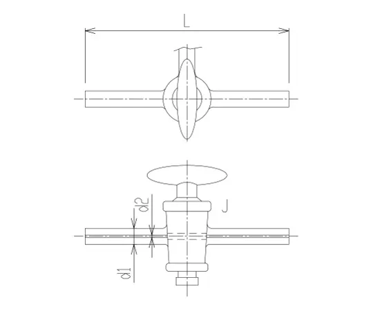 62-2090-46　［Discontinued］Capillary Tube Three-Way Tap Glass Cock/Without Rubber Stopper　2162-126