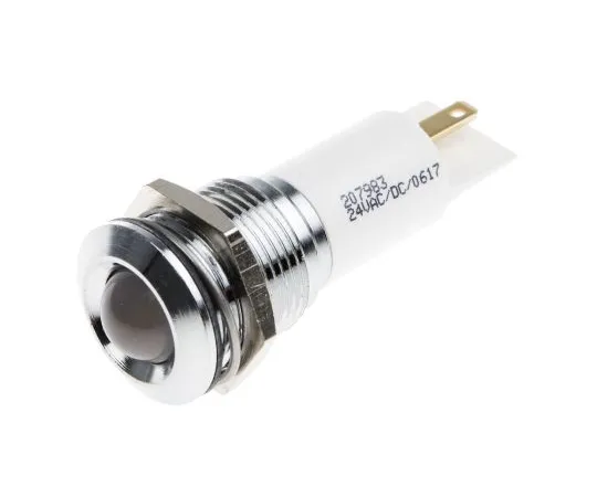 63-4586-24　RS PRO White Indicator, 24 V ac/dc, 16mm Mounting Hole Size, Solder Tab Termination, IP67　207-983