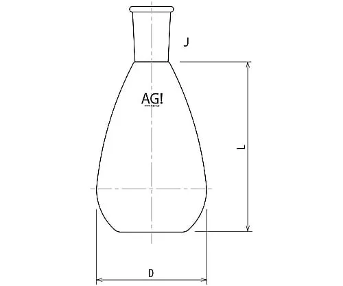 61-3623-42　Flat-Bottom Eggplant Flask 50mL 15/25　3204-050-1L