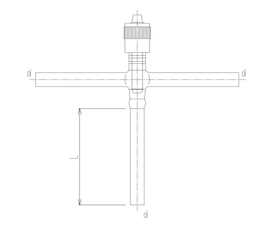 62-2091-63　High Vacuum Greaseless Valve T-Shaped Core Rod Material: PTFE　2260-8