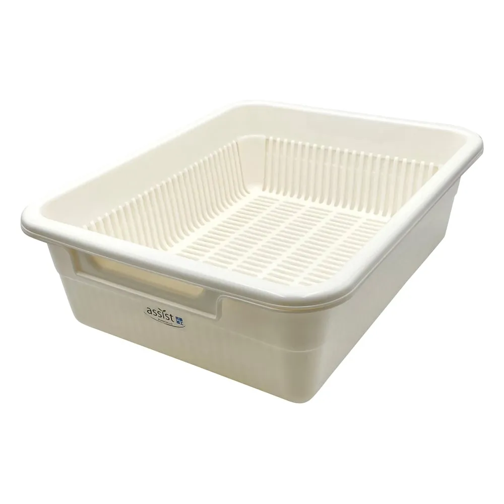3-8515-01　Draining Basket 475 x 375 x 155mm PP Beige　No.1