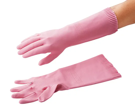 3-7145-01　Natural Rubber Thick Gloves TOWALOVE (Pink) M 1 Pair　No.200M
