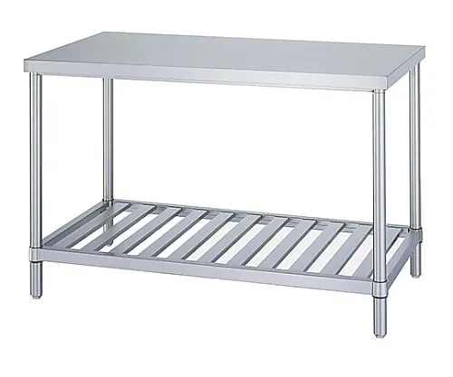 61-0008-74　Stainless Workbench (Stainless Steel (SUS304)), Duckboard Shelf Specification) 450 x 450 x 800　ASN-4545