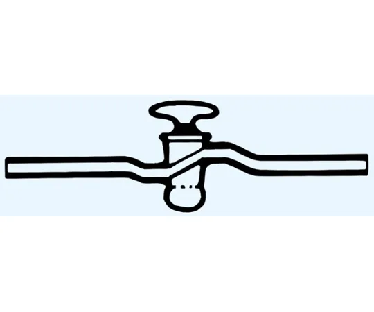 65-8677-53　High Vacuum Cock S-Shaped Branch Tube Outer Diameter φ8mm　HVS-08