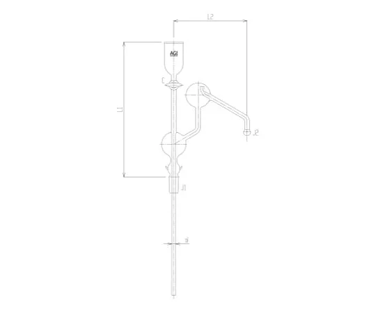 62-2095-96　Double Trap Ball Glass Cock with Injection Funnel　2597-4LC