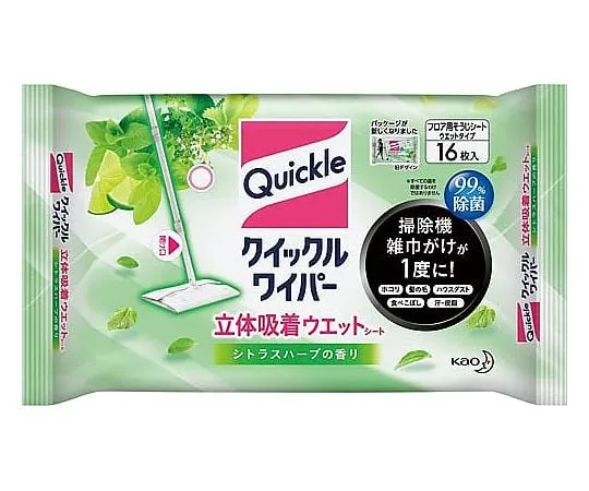 63-4135-85　Quickle Wiper Three-dimensional Adsorption Wet Sheet Citrus Herb Scent 16pcs Included　K35347916
