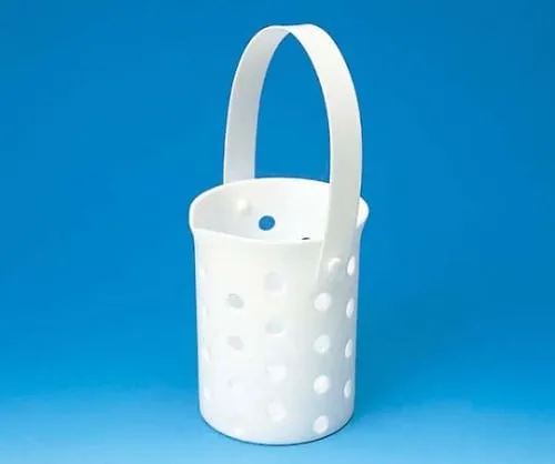 61-4377-33　PTFE Round Cleaning Basket (Small) 70φ x 98H　F-1095-01