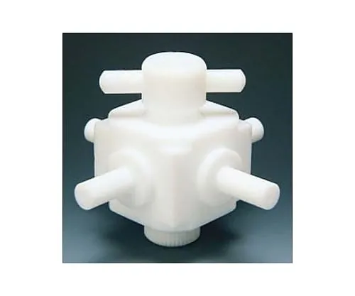 61-3528-36　Fluorocarbon Resin Four-Way Valve Branch Type 6φ　NR0031-01