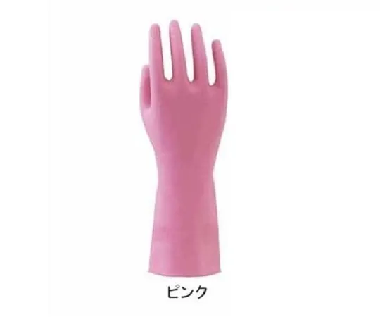 61-0184-09　Natural Rubber Gloves Shinayaka Medium Thick (Fleece lining) S Pink 120 Pairs　SNYKC-SP