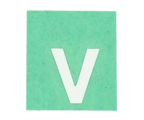 61-7397-63　Character Seal V White 15mm　CL15W-V