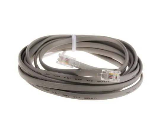 63-4624-88　RS PRO Grey 3m Telephone Extension Cable RJ9 RJ9 PVC　446-658