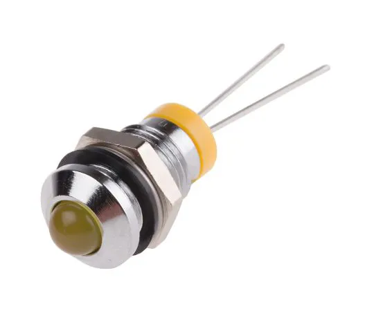 63-4585-54　RS PRO Yellow Indicator, 2 V dc, 8mm Mounting Hole Size, Lead Pins Termination, IP67　205-325