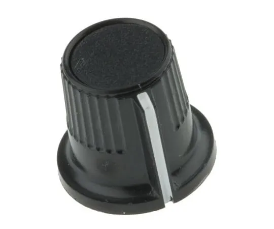 63-2999-16　RS Pro Potentiometer Knob, Grub Screw Type, 11.6mm Knob Diameter, Black, 3.175mm Shaft　259-6812