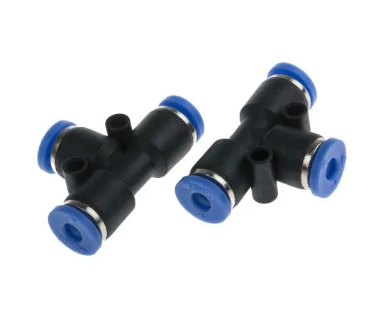 63-5177-95　RS PRO Pneumatic Tee Tube-to-Tube Adapter, Push In 4 mm x Push In 4 mm x Push In 4 mm　916-0899