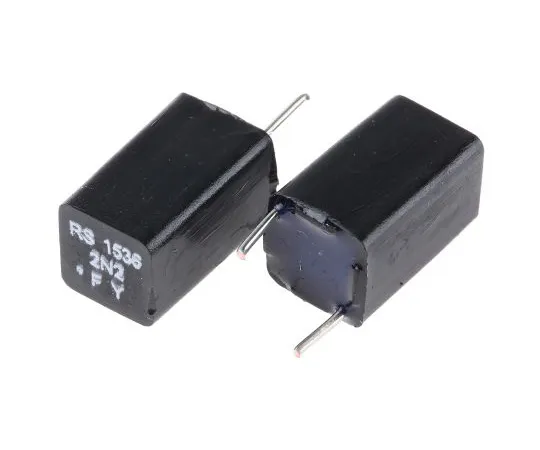 63-4560-28　RS PRO Polystyrene Capacitor 2.2nF 63V dc ±1% Tolerance Through Hole 7.5mm diameter　116-284