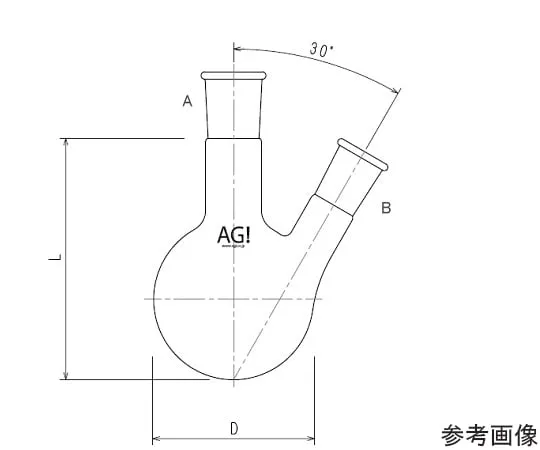 64-8910-76　Two Port Flask 500 mL 24/40/15/25　3108-500-4L1L