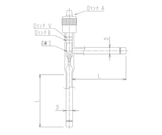 62-2120-71　Needle Valve for Flow Rate Adjustment L Type (Angle Type) Grooved Core Rod Material: PTFE　2230-10L-G