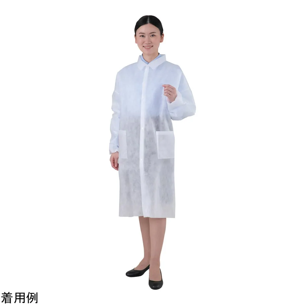 4-4982-01　Disposable white coat (buttoned) 98 cm　SN304-M