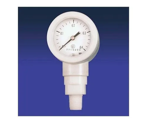 61-4383-56　Fluorine Resin Bellows Pressure Indicator 0-0.1MPa R3/8 Male　F-2189-01