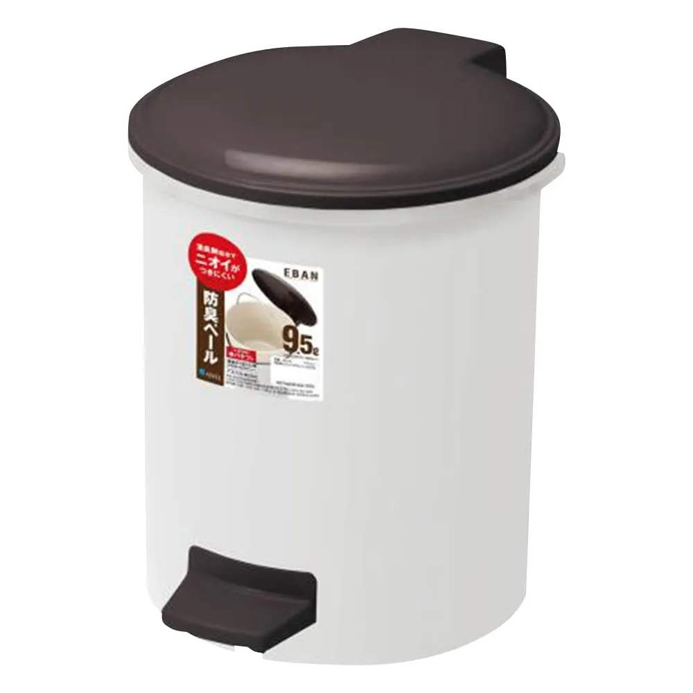 1-7019-11　Deodorant Pedal Pail 233 x 345 x 444mm 9.5L Round with Inner Bucket　6410