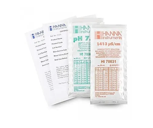 61-0117-18　pH/Ec Standard Solution (Standard) pH7.01 And 1413μs/cm with Certificate HI 77100C　HI77100C