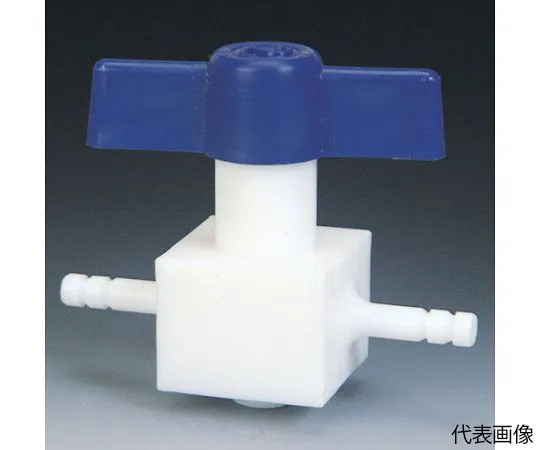 65-2061-08　Tube Joint (Fluororesin) Two-Way Stopcock Bamboo Neck Outer Diameter 4.5φ　NR1100-001