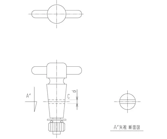 65-2347-57　PTFE Two-Way Stopper Closed PTFE Stopper Φ 2.5　2104-13