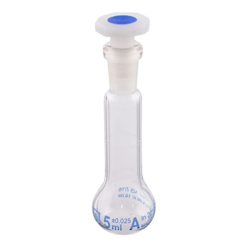 3-6958-01-20　Volumetric Flask with Resin Plug 5mL with Calibration Certificate　632 431 622 018