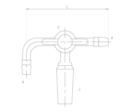 62-2093-61　［Discontinued］Sliding Three-Way Cock  Type IV Male PTFE Cock　2461-1L