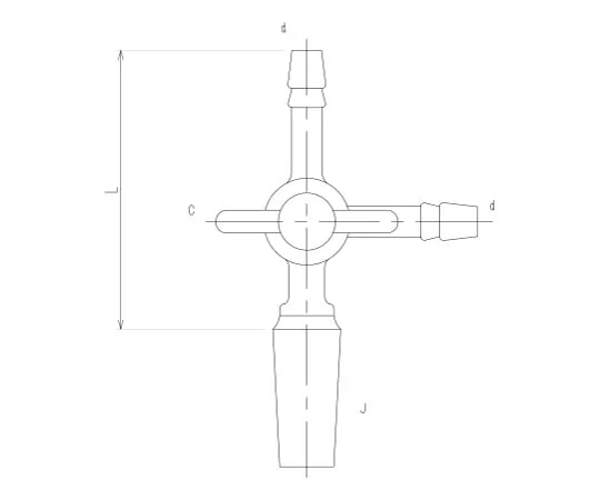 62-2093-31　Sliding Three-Way Cock  Type I Male PTFE Cock　2452-1L