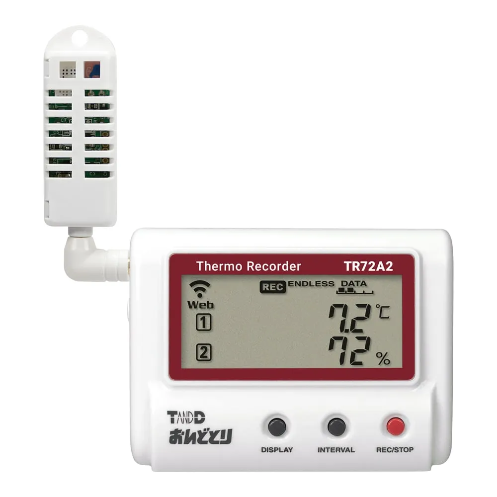 6-8030-41-28　Temperature and humidity recorder Ondotori (wireless LAN) with test report/with special case　TR72A2