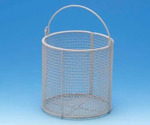 61-4387-65　ETFE Coating Round Cleaning Basket 150φx150　F-3202-01