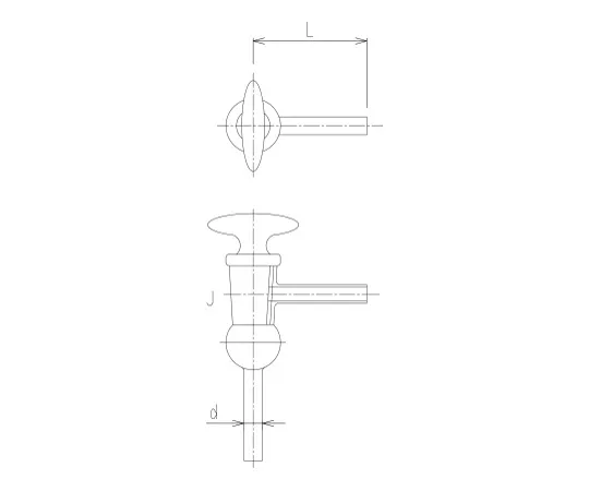 62-2090-93　［Discontinued］High Vacuum Tap L Type　2208-158