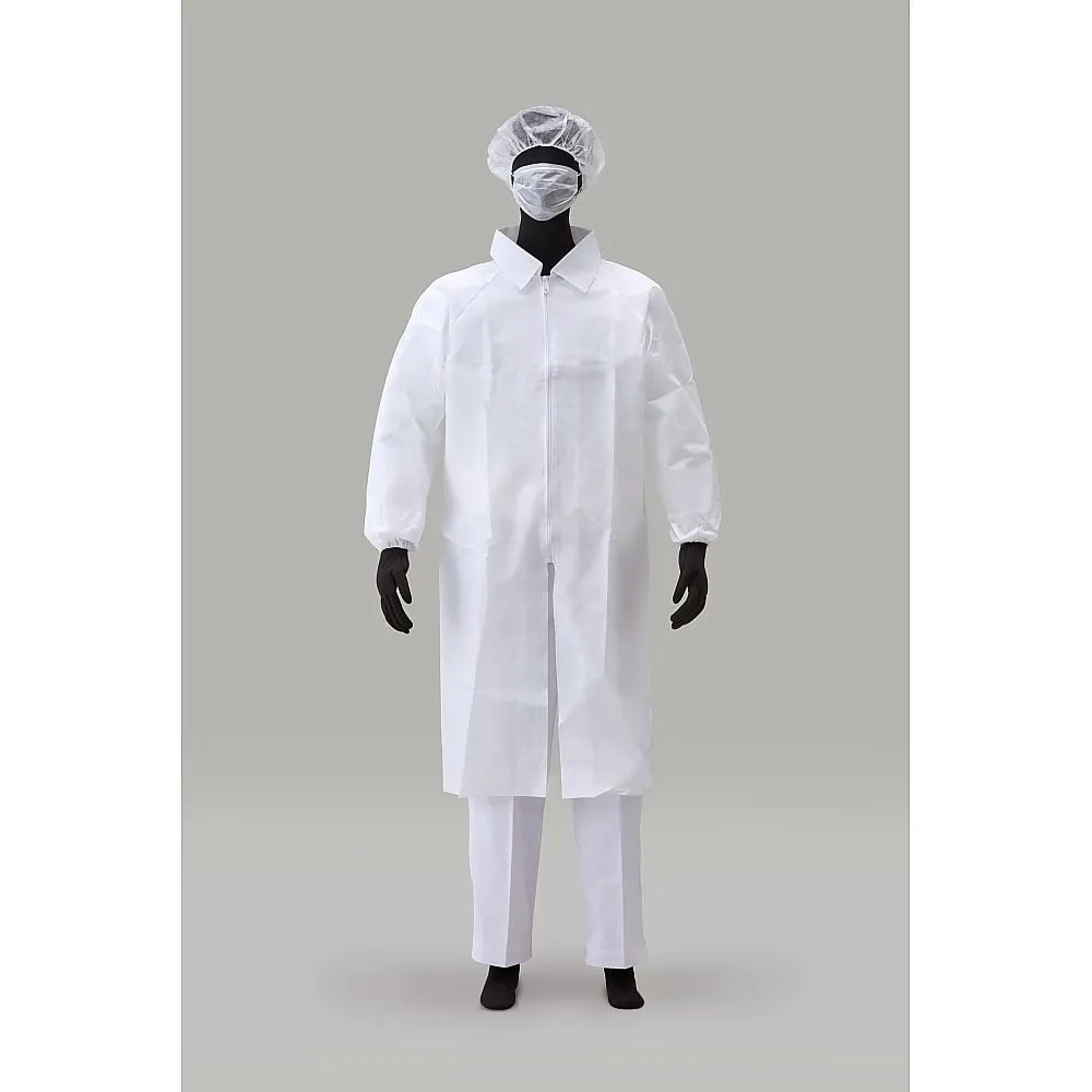 61-0002-37　AZ CLEAN(R) 1301 White Coat 3 Piece Set (Fastener) M　AZCLEAN1301-M