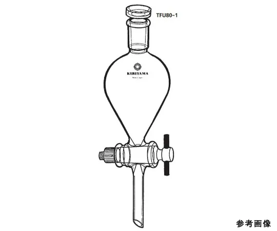 64-1067-61　Fluorine Plastic Plug separatory funnel (Hertzian type)　TFU80-1-1