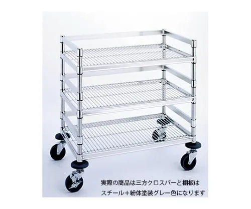 61-3799-93　W20 Type Stainless Steel Wagon (Column/Stainless Steel (SUS430)) D460 x W610 x H890mm　W20A-P4606M