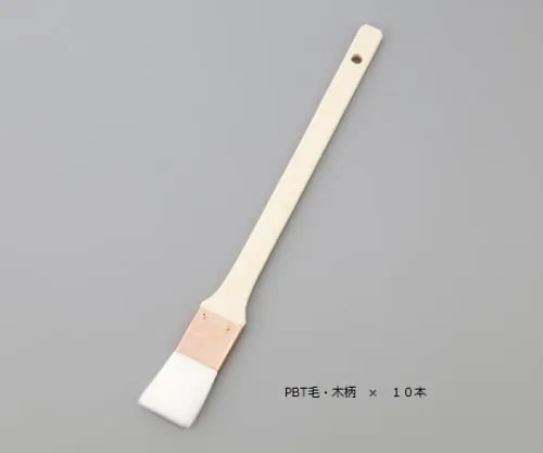 1-1635-51　［Discontinued］Brush PBT Hair Wooden Handle 15mm 1 Box (10 Pcs)　724S