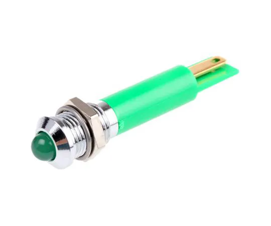 63-4587-24　RS PRO Green Indicator, 12 V dc, 8mm Mounting Hole Size, Solder Tab Termination　211-257