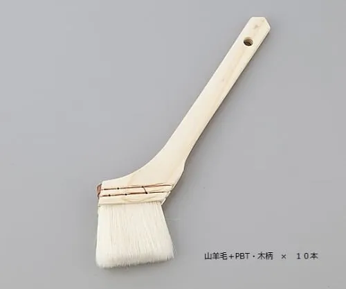 1-1638-51　［Discontinued］Brush Goat Hair, Wooden Handle 30mm 1 Box (10 Pcs)　439W