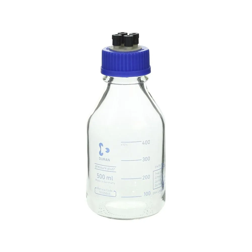 61-4412-21　HPLC Screw Cap Bottle with 4 Port Cap 500mL　017270-500A