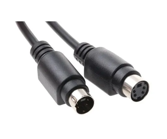 63-4628-88　RS PRO 2m 4-Way Male Moulded Plug to 4-Way Female Moulded Plug Black DIN Cable Assembly　463-530