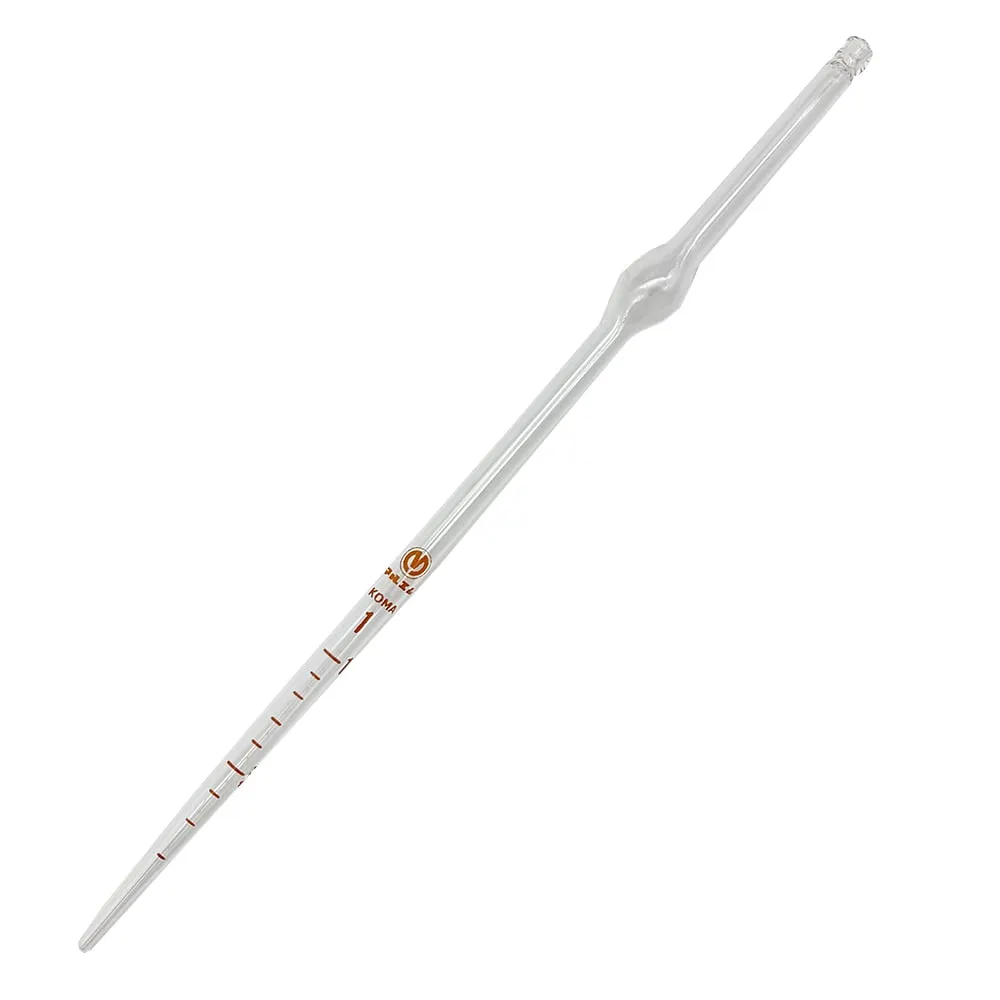 6-275-01　Measuring Pipette (Easy-View Printed Scale, Hard Glass) 1mL 10 Pieces