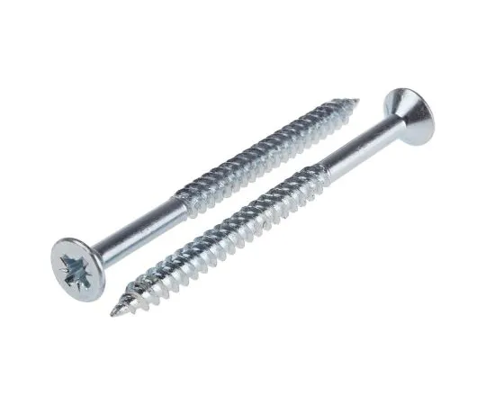 63-4638-86　Pozidriv Countersunk Steel Wood Screw Bright Zinc Plated, No. 12 Thread, 3in Length　521-260